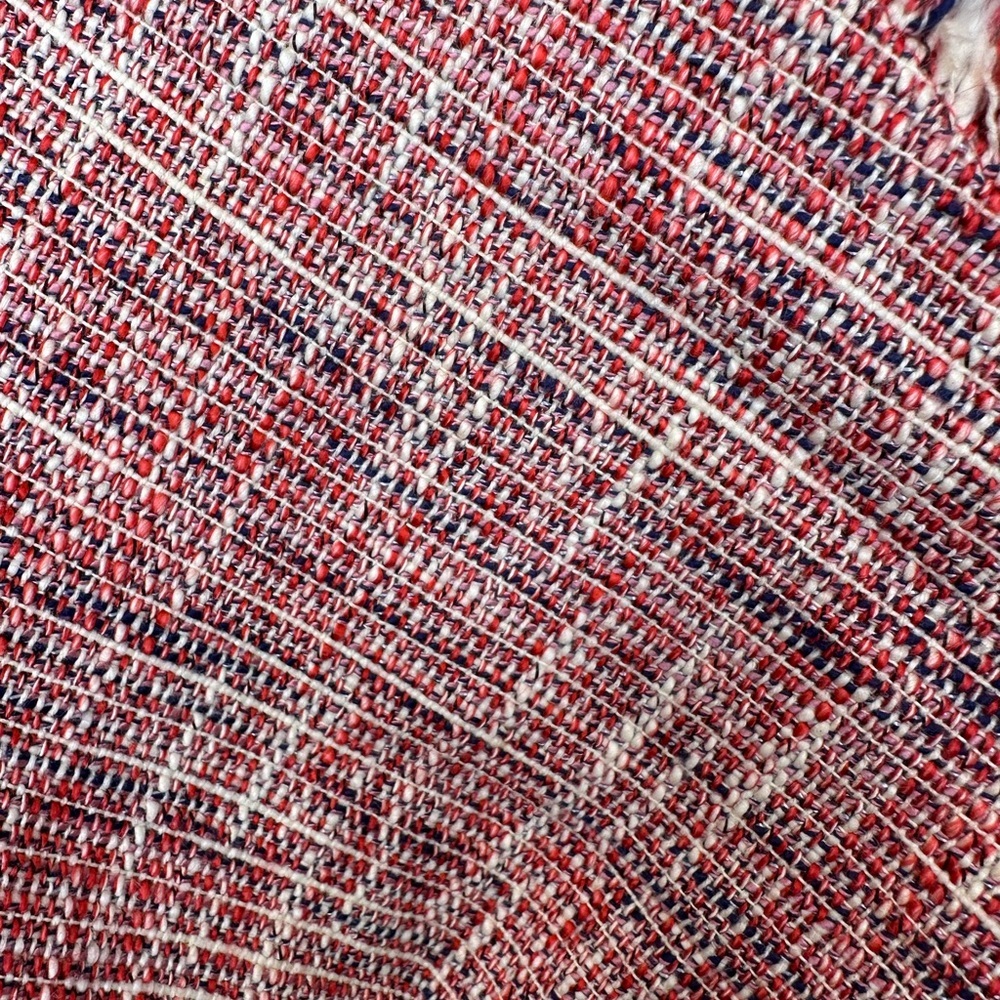 Banana Republic Pink Tweed Fringed Faux Wrap Sheath Dress 8P - Picture 7 of 8